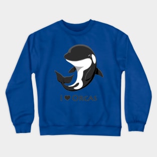 I Love Orcas Cute Killer Whale Crewneck Sweatshirt